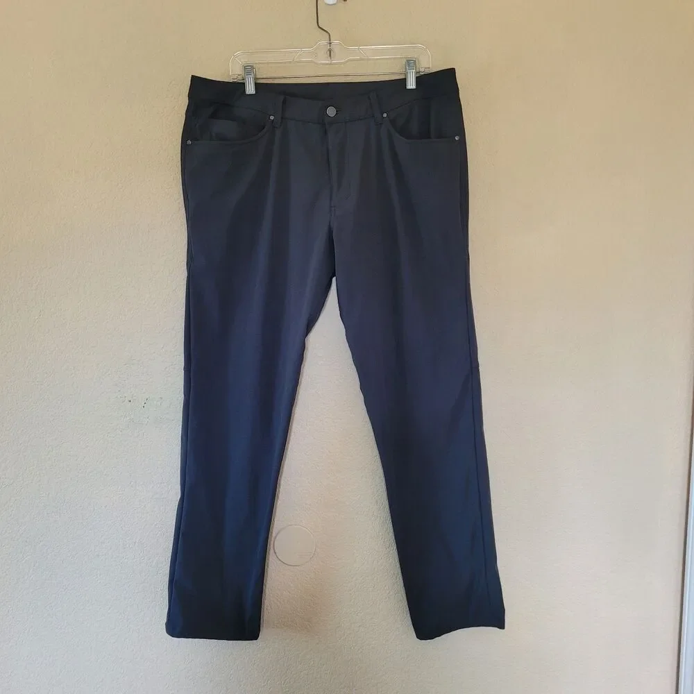 Lululemon ABC Classic-Fit 5 Pocket Pants Size 36 Dark Gray Warpstreme M5ADES